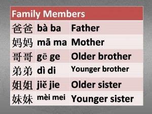 siblings in chinese|older sister in chinese.
